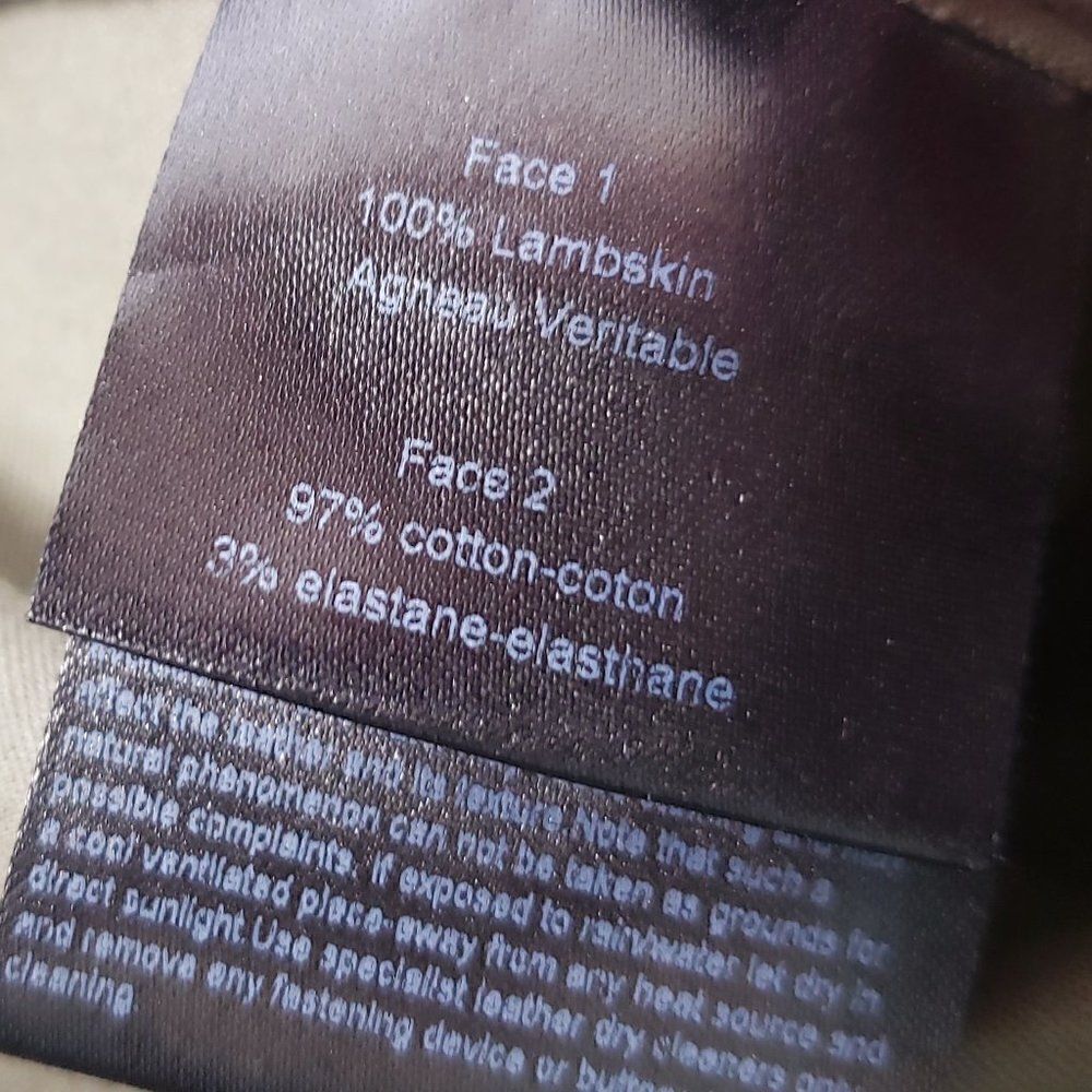 Joseph Designer 100% Lambskin Lamb Leather Pants Size FR 38 US 6 Dark Brown - Picture 9 of 11